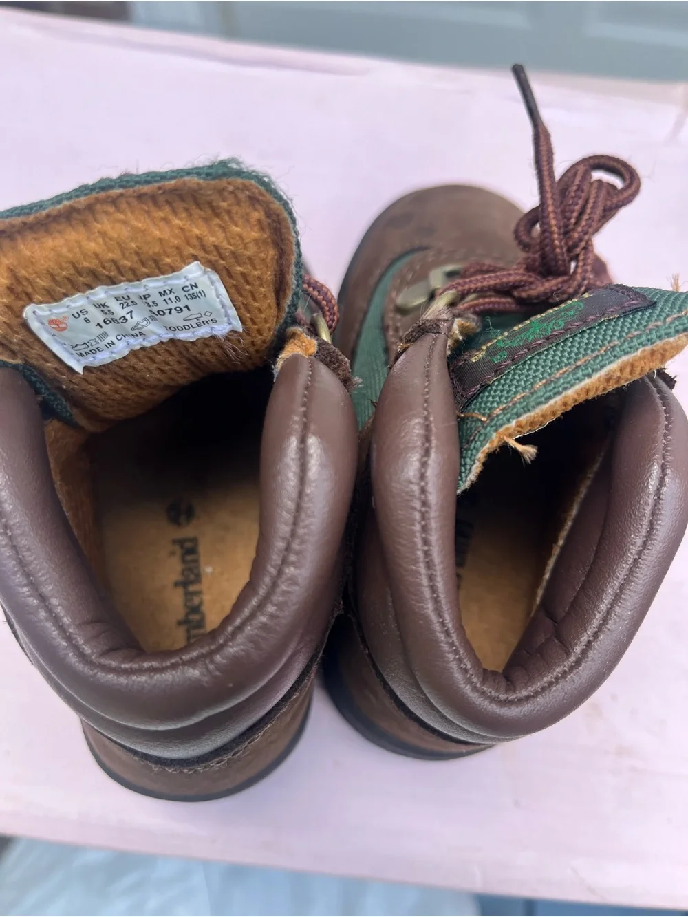 Timberland Toddler Brown & Green Casual Hiking Boots size 6